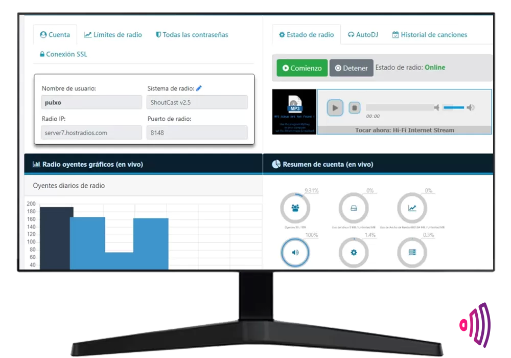 sonic panel dashboard